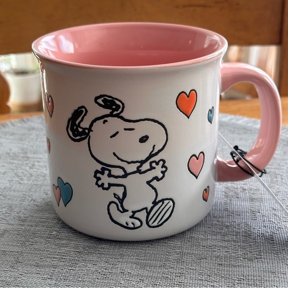 Peanuts Snoopy Colorful Hearts & Flower Ceramic Mug NEW! - Picture 2 of 4
